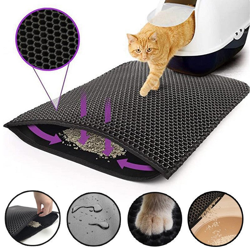 Cross-Border Hot-Selling Eva Double-Layer Cat Litter Mat